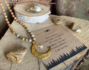 LUNULA jaspis krajobrazowy i drzewo sandałowe