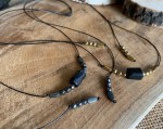 CZARNY TURMALIN naszyjnik choker